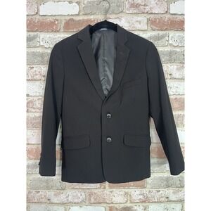Chaps Boy's Sz 10 Black Single-Breasted Two Button Lined Suit Jacket